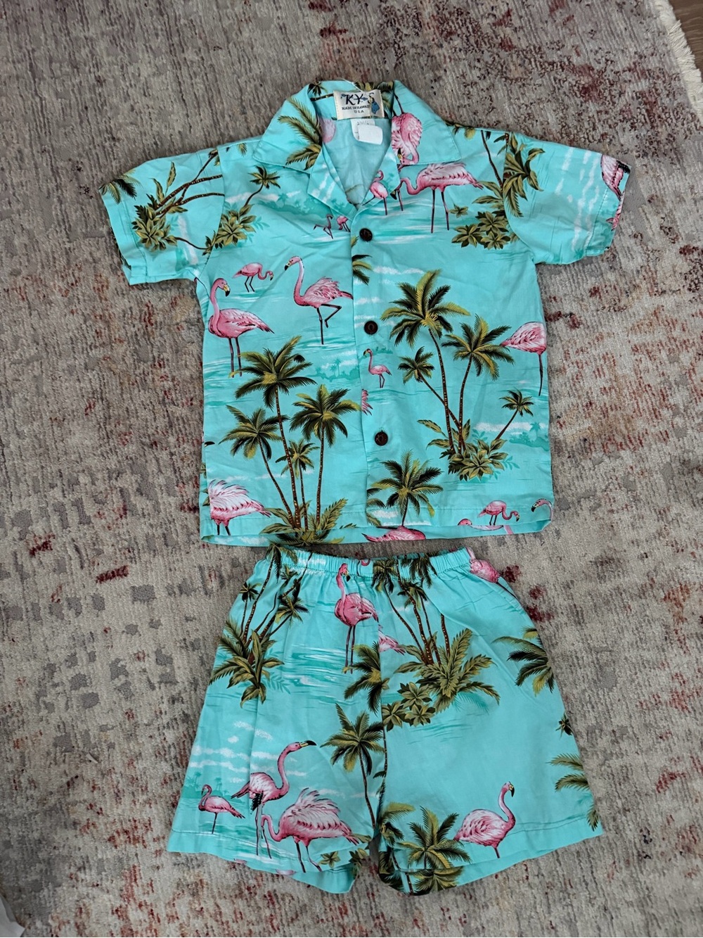 KY'S Hawaiian Shirt and Shorts Set, size 4